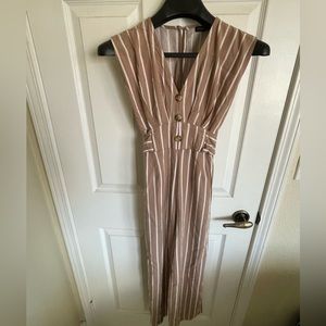 Striped cotton jumpsuit